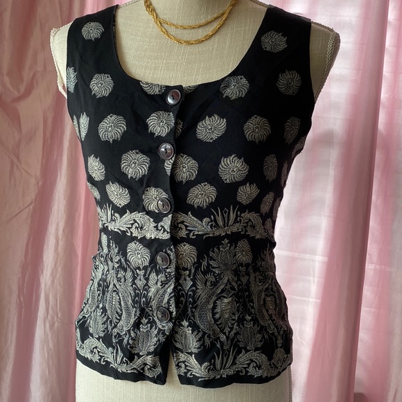 Vintage 90s Abria Waistcoat Vest size M - Picture 2 of 7